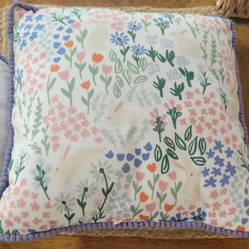 Floral and Bunny Decorative Cushions